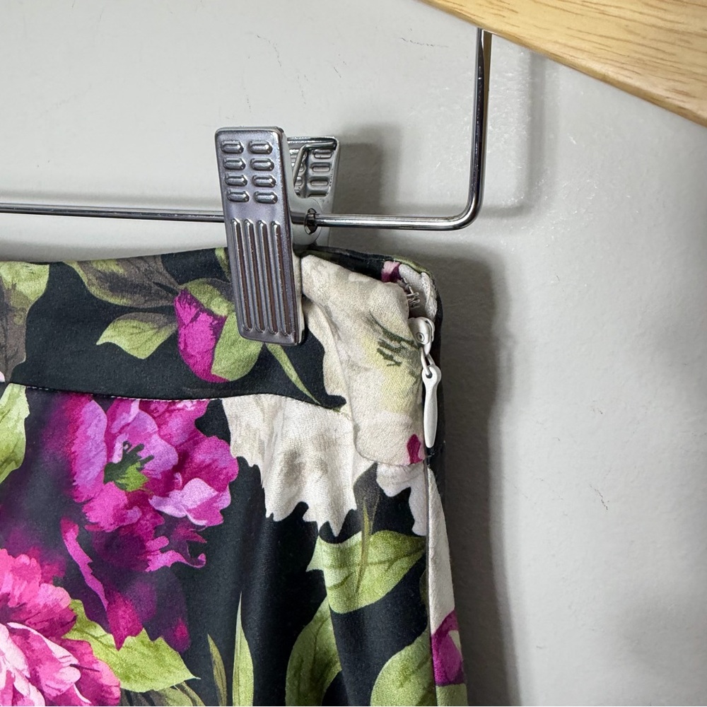 Anthropologie Hutch Meadow Midi Floral Asymmetrical Skirt Satin Size 4 790 - Picture 7 of 12